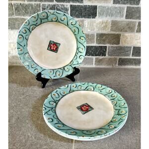 4 Corelle Watercolors Flower Lunch Salad Dessert Plates Vitrelle 8.5"
